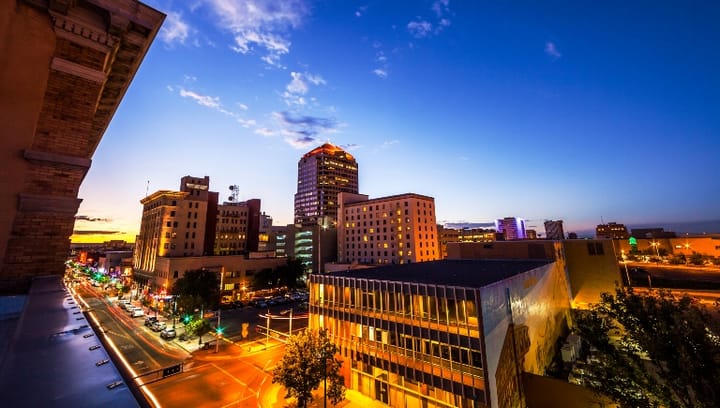 Downtown Albuquerque at night
